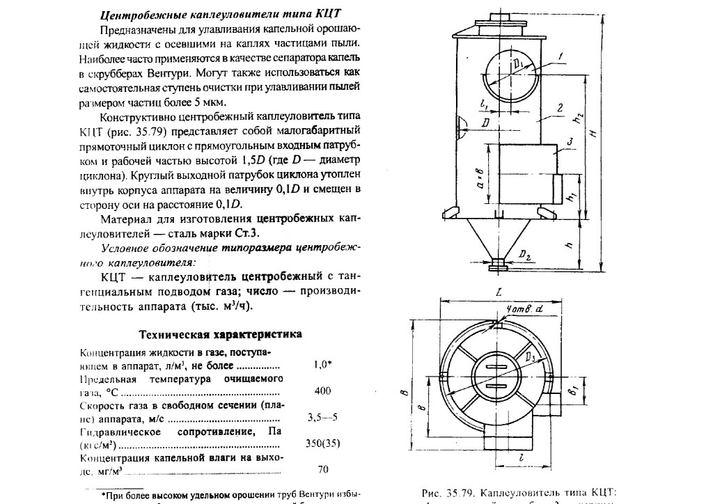 Чертеж каплеуловителя КЦТ в Березниках